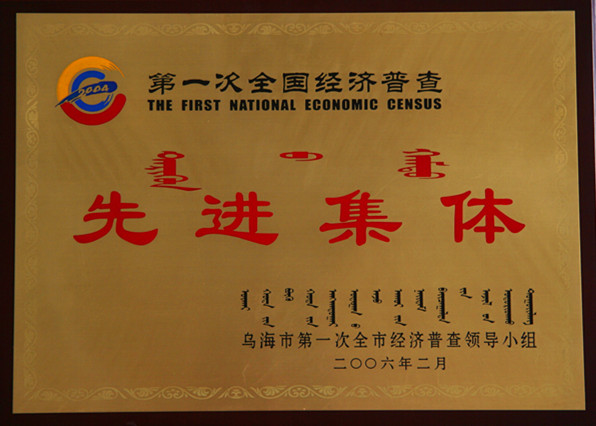 2006年烏海市第一次全國經(jīng)濟普查先進集體.